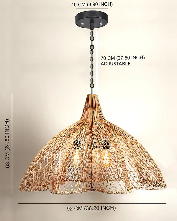 Minimalist Rattan Ceiling Light for Balcony and Living Room