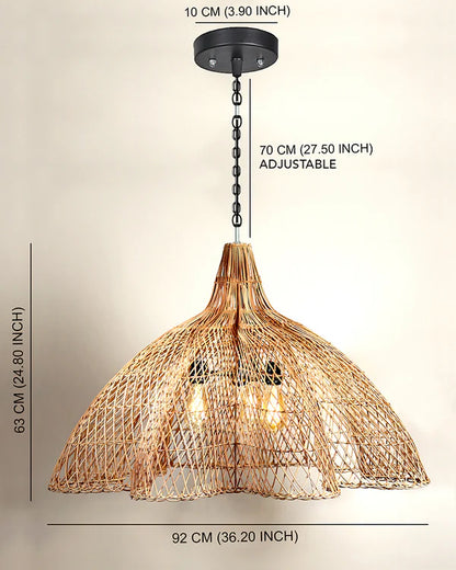 Minimalist Rattan Ceiling Light for Balcony and Living Room