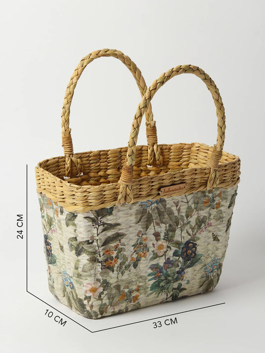 Handmade Seagrass Basket Bag for Shopping, Storage & Travel