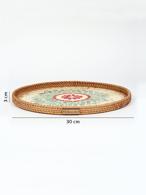 Plateau Canne Rond - Mosaïque Rangoli