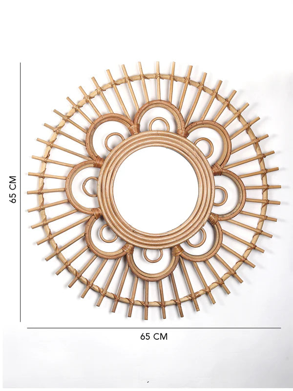 Decorative Handwoven Rattan Mirror for Modern and Minimalist Homes