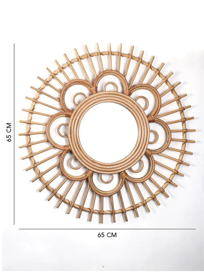 Decorative Handwoven Rattan Mirror for Modern and Minimalist Homes