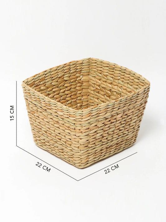 Natural Seagrass Trash Bin for Bedroom, Bathroom, and Office Use - Medium