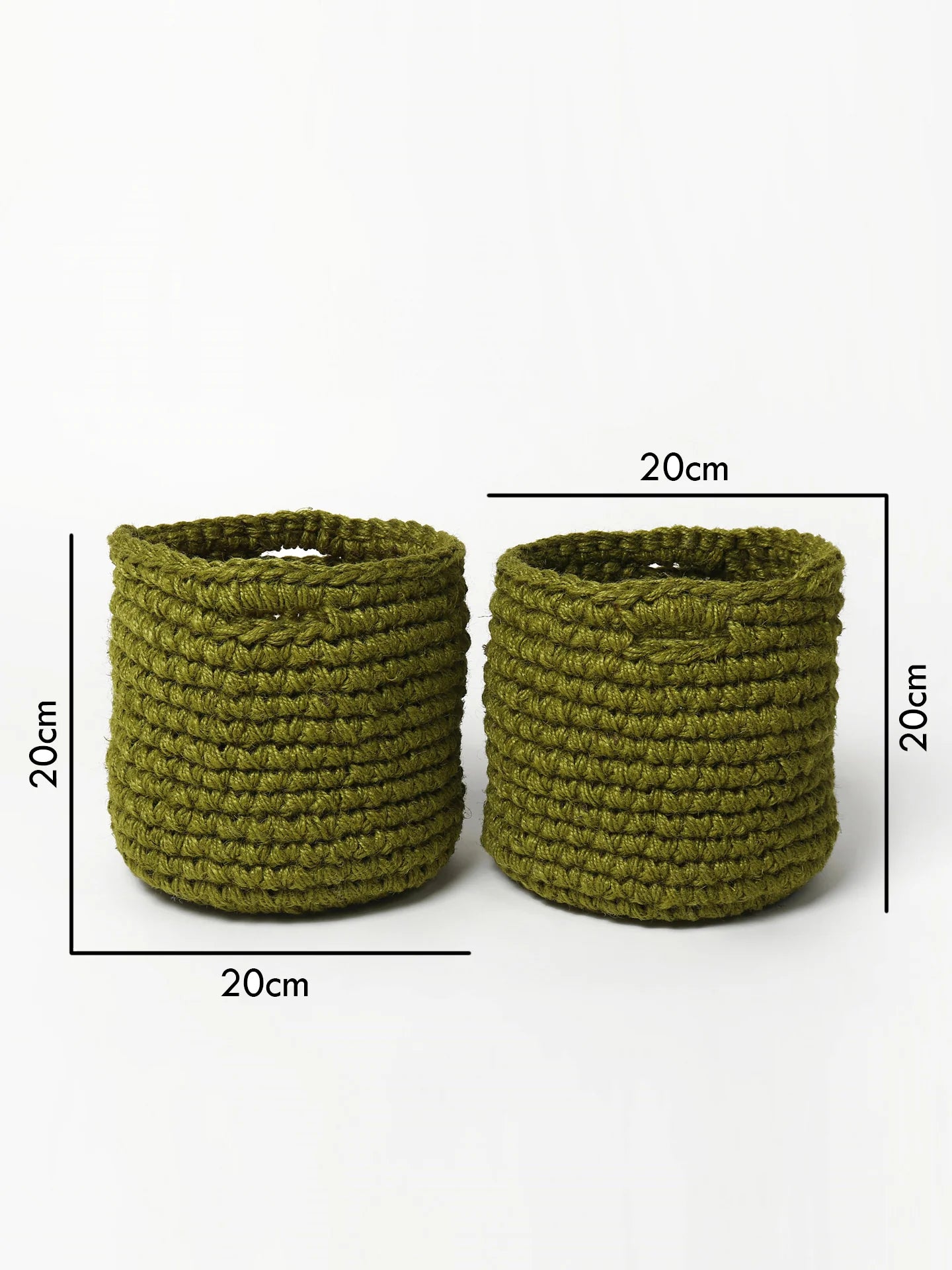 Set of 2 Soft Cotton Basket for Plants, Books, or Blankets