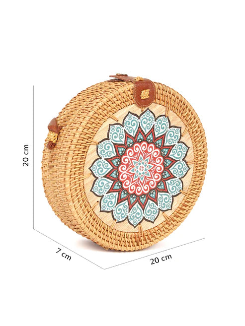 Sacs ronds en rotin | Sacs à bandoulière de plage