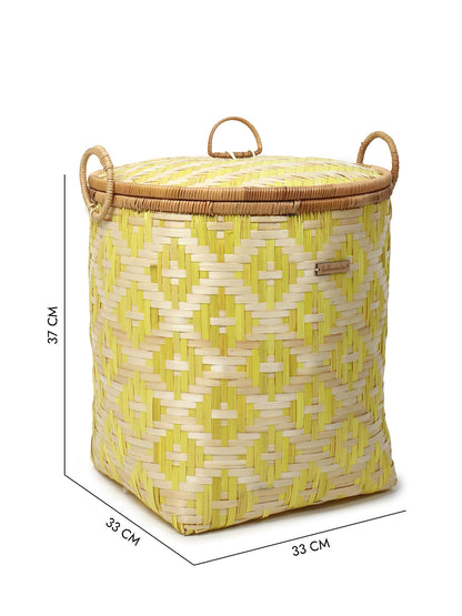 Bamboo Storage Basket | Wicker Laundry Basket With Lid