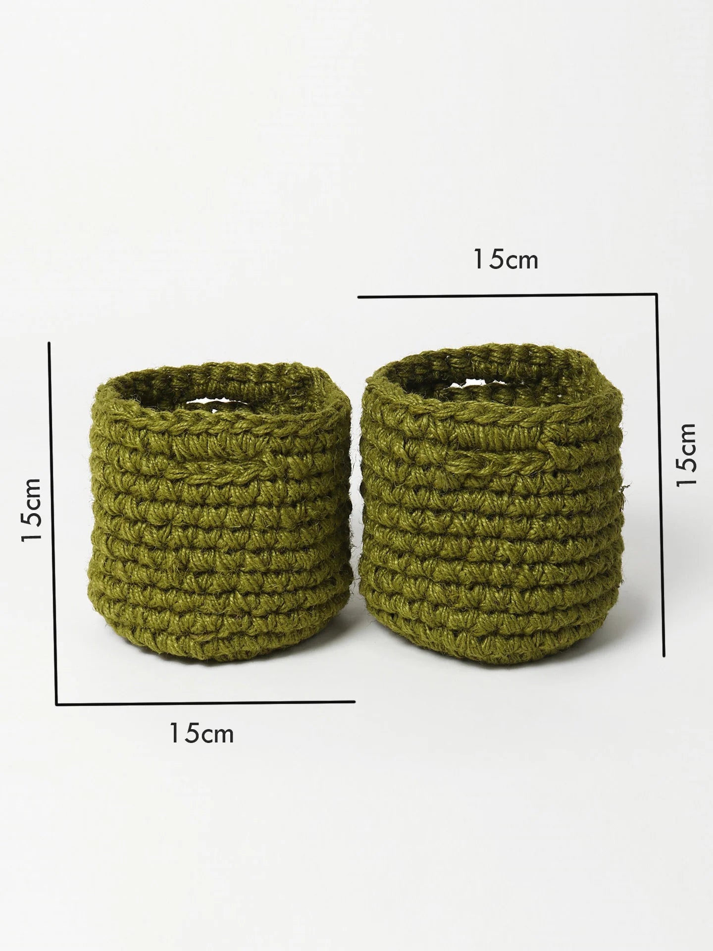 Set of 2 Soft Cotton Basket for Plants, Books, or Blankets