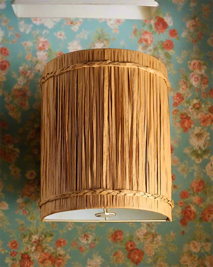 Decorative Raffia Wall Lamp for Hall and Corridor