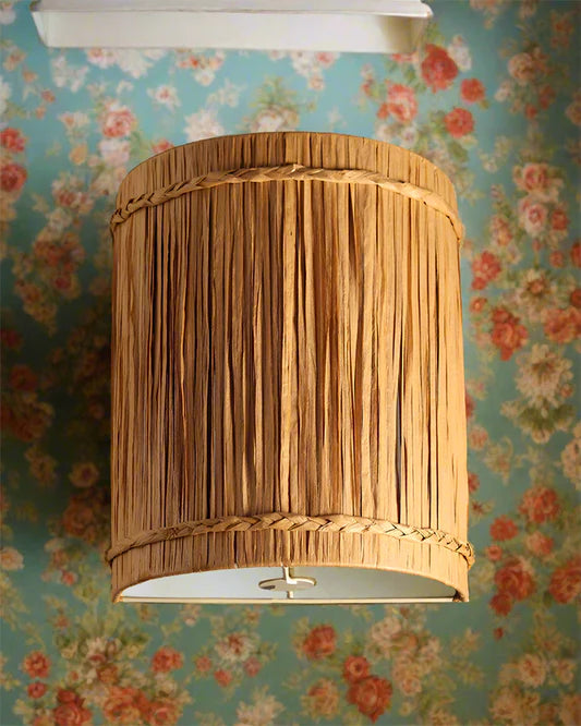 Decorative Raffia Wall Lamp for Hall and Corridor