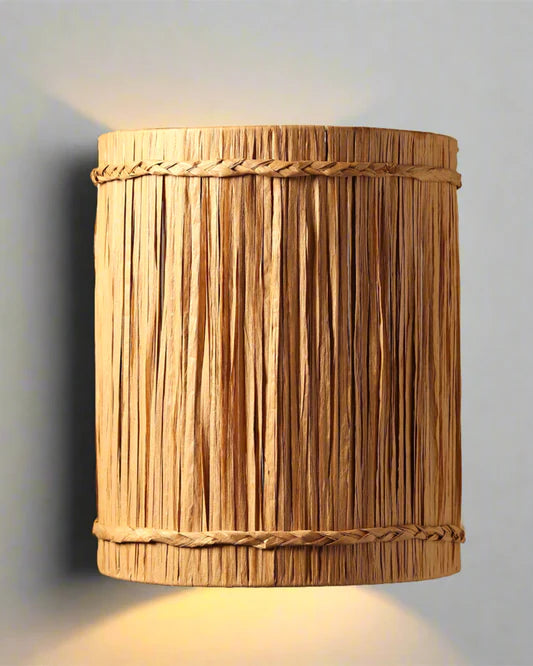 Decorative Raffia Wall Lamp for Hall and Corridor