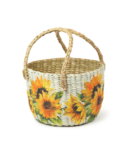 Decorative Seagrass Fruit Hamper Basket for Home and Table Display