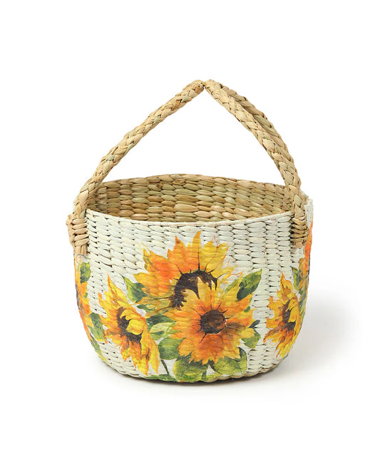 Decorative Seagrass Fruit Hamper Basket for Home and Table Display