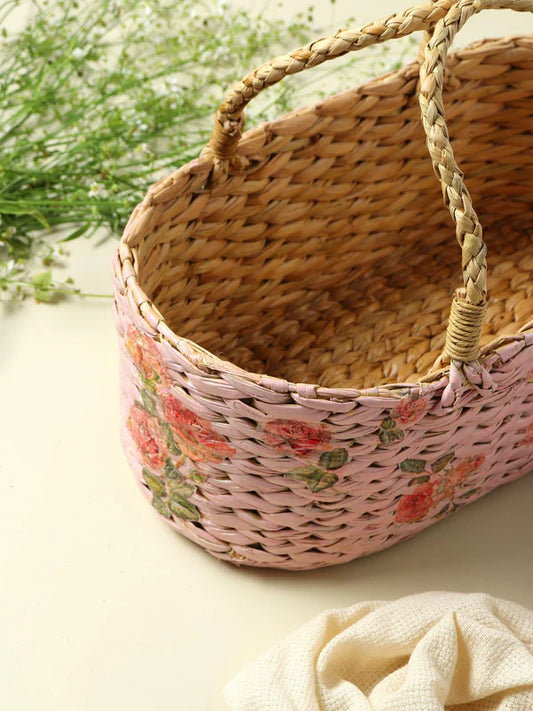Panier Panier en Jonc de Mer - Rose