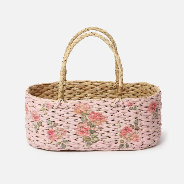 Decorative Seagrass Gift Hamper Basket for Stylish Storage and Tabletop Display