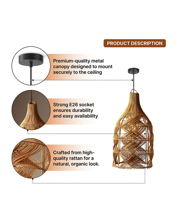 Elegant Pendant Hanging Light for Bedroom and Living Room