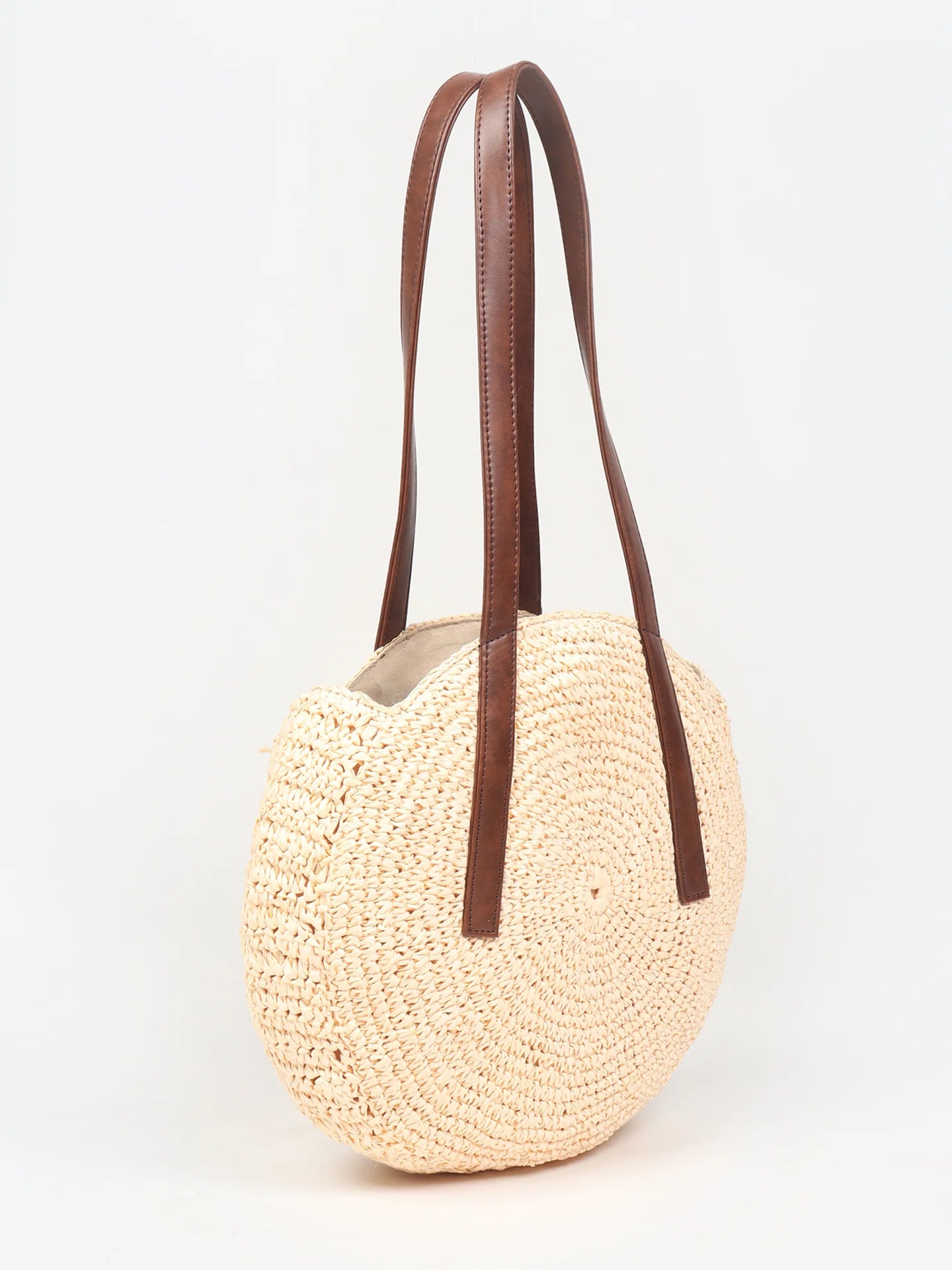 Handcrafted Raffia Round Tote Handbag