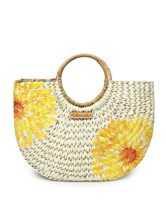 Handwoven Seagrass Beach Tote for Shopping, Storage & Markets