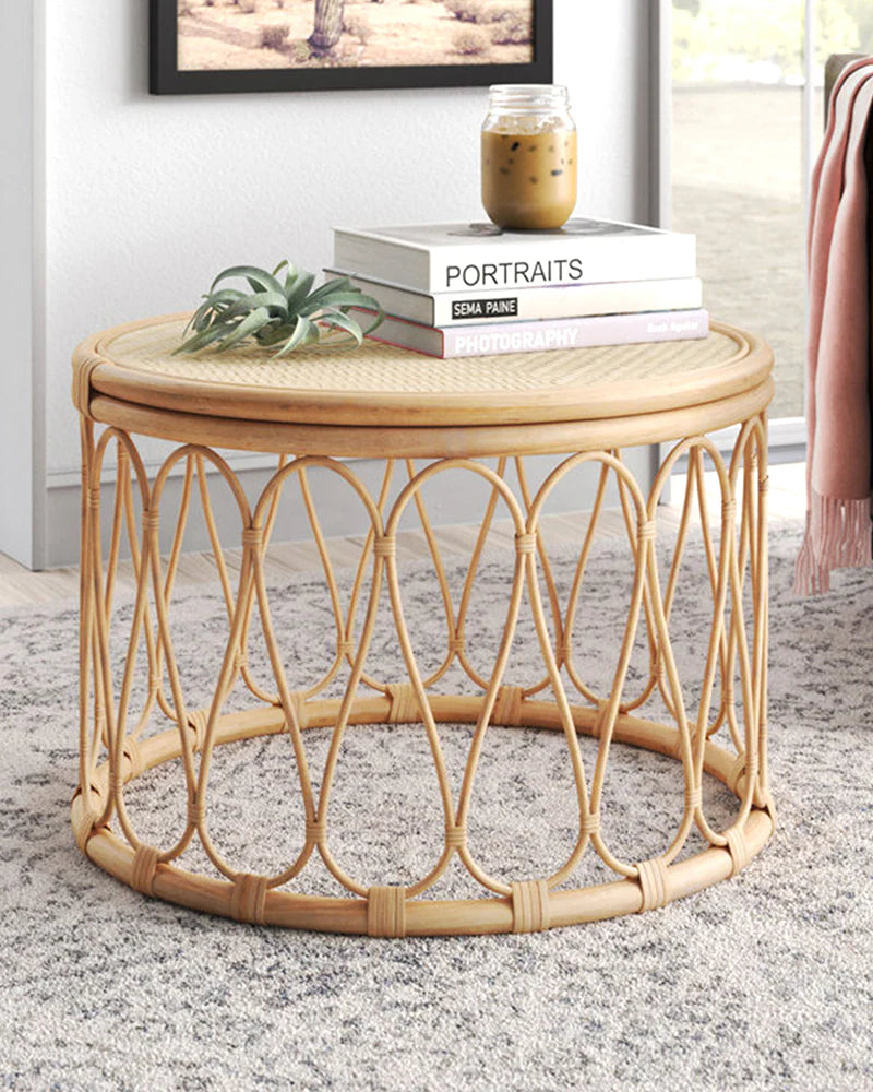 Natural Rattan Tables for Bedroom Corner and Study Use