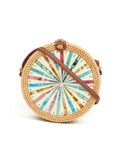 Sacs ronds en rotin | Sacs à bandoulière de plage