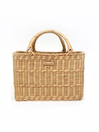 Panier de pique-nique en osier | Panier à provisions en canne