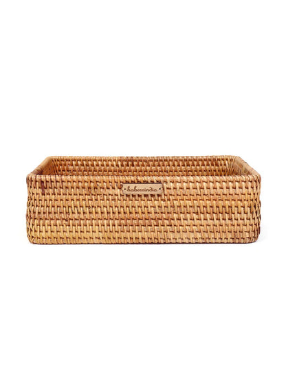 Rustic Handmade Rattan Tray for Functional Storage and Stylish Home Decoration