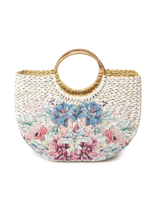 Seagrass U-Shape Tote Bag for Shopping, Storage & Picnic Days