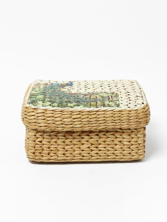 Handcrafted Seagrass Organizer Box for Small Household Essentials
