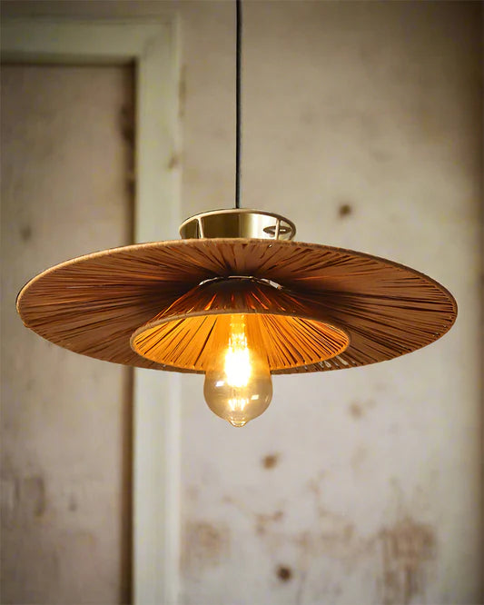 Handmade Raffia Ceiling Light for Balcony and Living Room