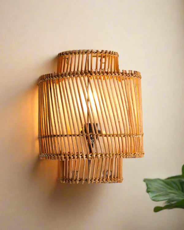 Handmade Rattan Wall Lamp for Living Room and Hall
