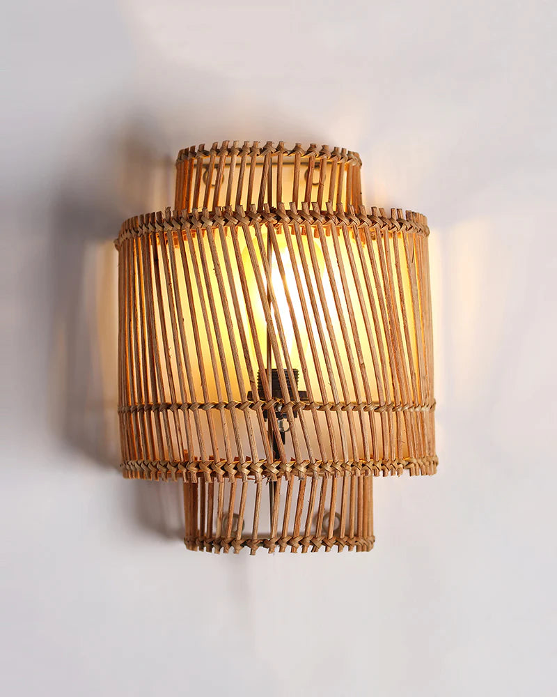 Handmade Rattan Wall Lamp for Living Room and Hall