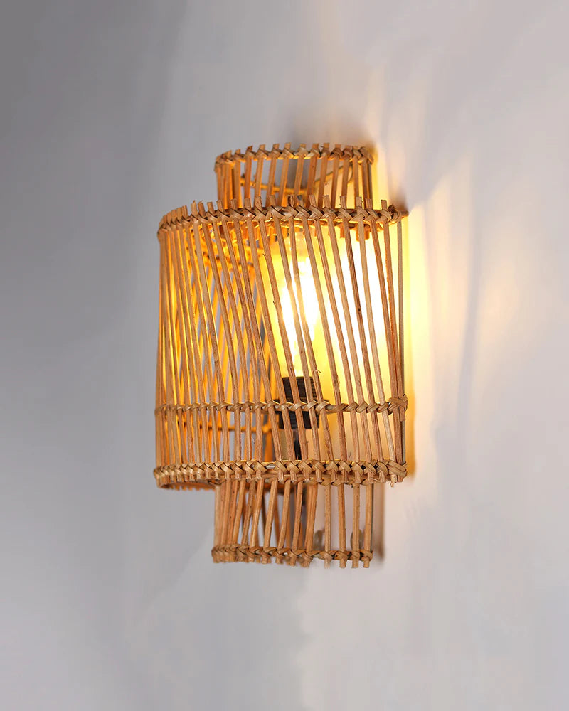 Handmade Rattan Wall Lamp for Living Room and Hall