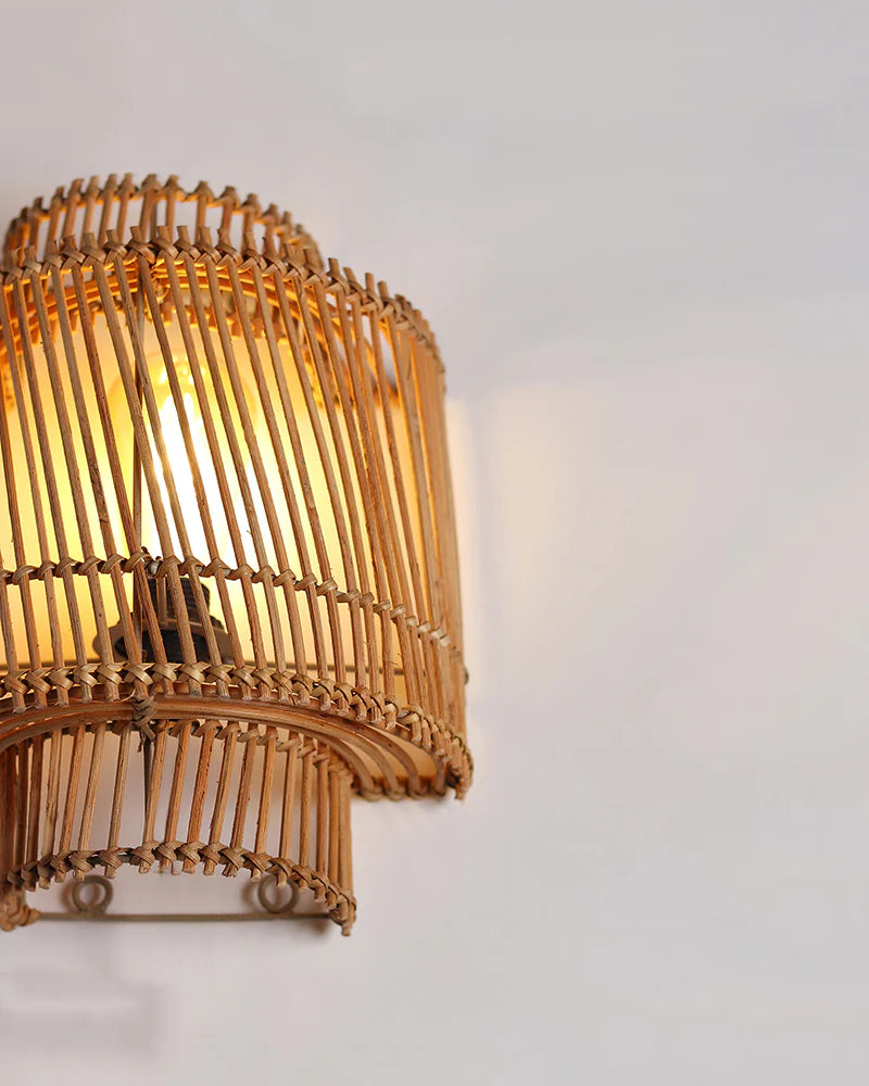 Handmade Rattan Wall Lamp for Living Room and Hall