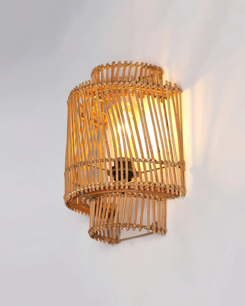 Handmade Rattan Wall Lamp for Living Room and Hall