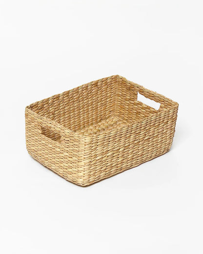Handmade Seagrass Storage Basket for Shelves and Decorative Home Display