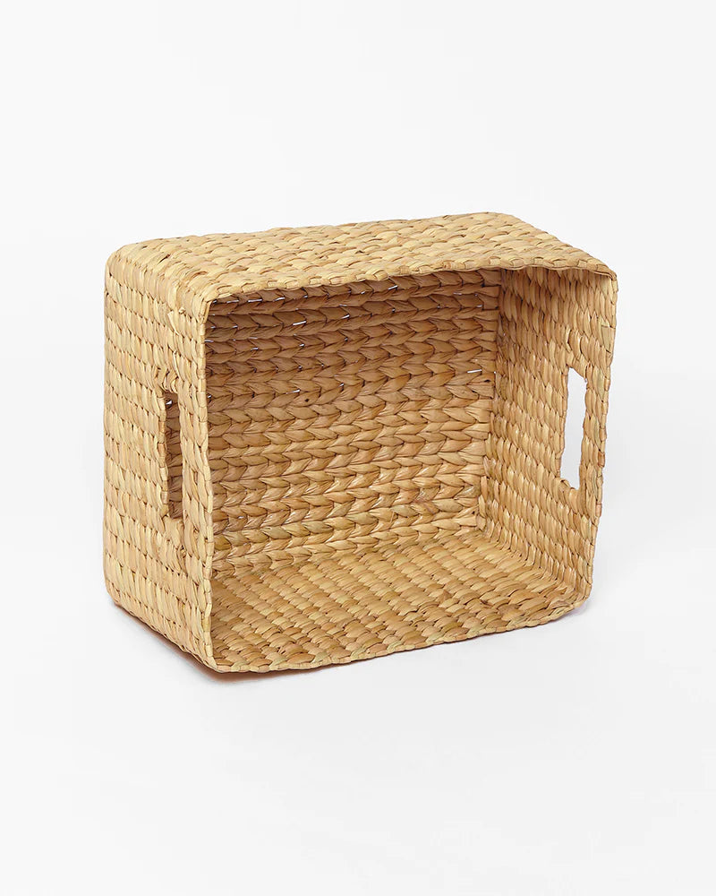 Handmade Seagrass Storage Basket for Shelves and Decorative Home Display