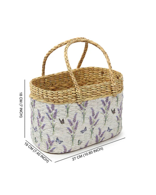 Handcrafted Seagrass Tiffin Basket for Lunch, Travel & Beach Picnics