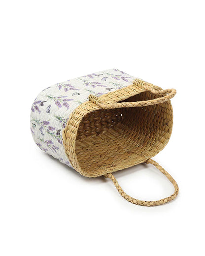 Handcrafted Seagrass Tiffin Basket for Lunch, Travel & Beach Picnics
