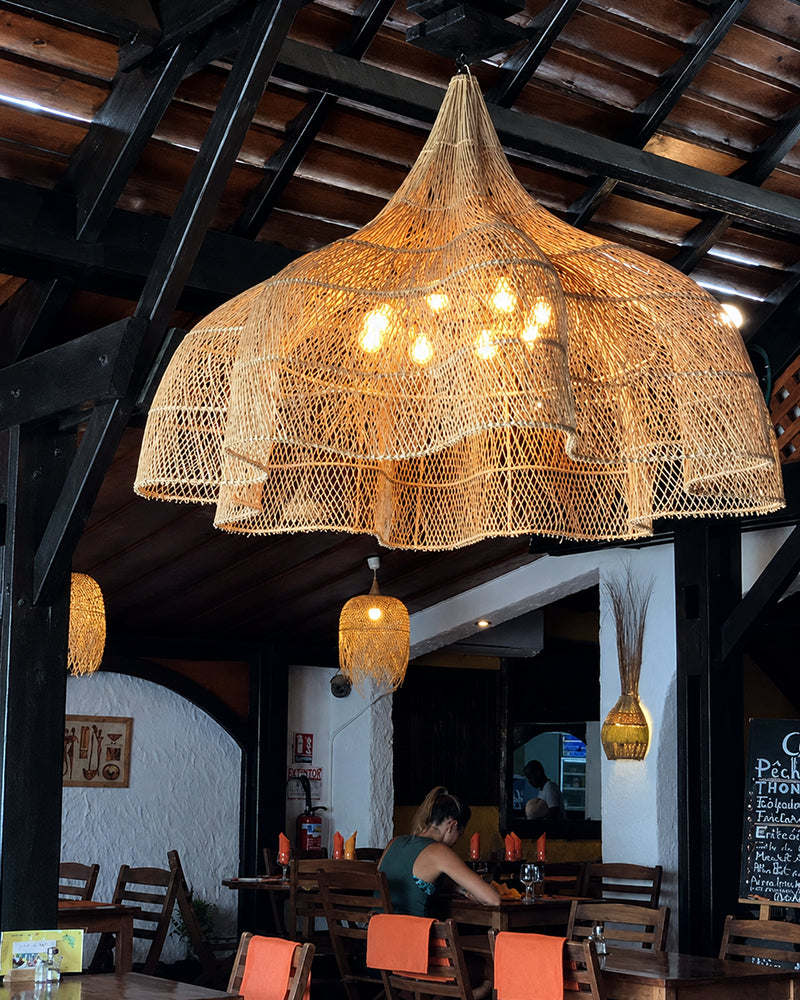 Minimalist Rattan Ceiling Light for Balcony and Living Room