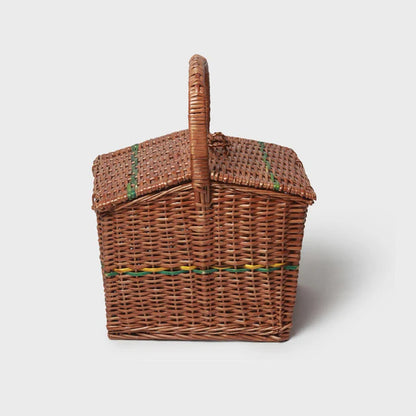 Natural Wicker Picnic Basket for Lunch, Food Carry & Travel