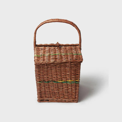 Natural Wicker Picnic Basket for Lunch, Food Carry & Travel
