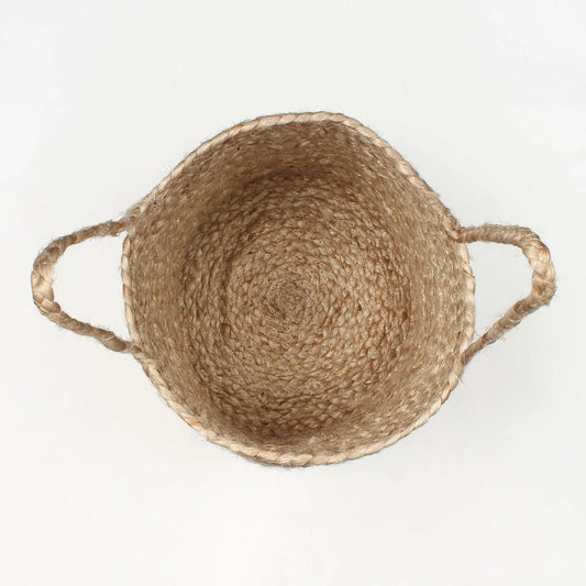 Set of 2 Natural Fiber Basket for Storage or Indoor Greenery