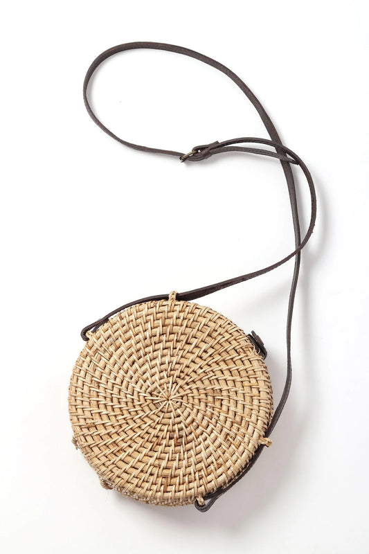 Sac à bandoulière rond en rotin