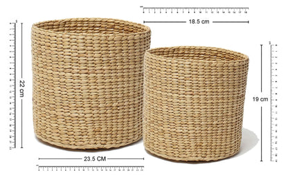 Set of 2 Textured Jute Basket for Plants & Everyday Clutter