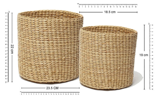 Set of 2 Textured Jute Basket for Plants & Everyday Clutter