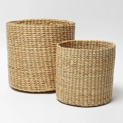 Set of 2 Textured Jute Basket for Plants & Everyday Clutter