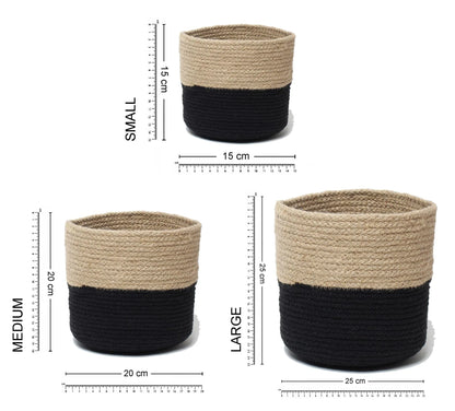 All-Purpose Set of 3 Jute Basket for Storage & Plant Styling