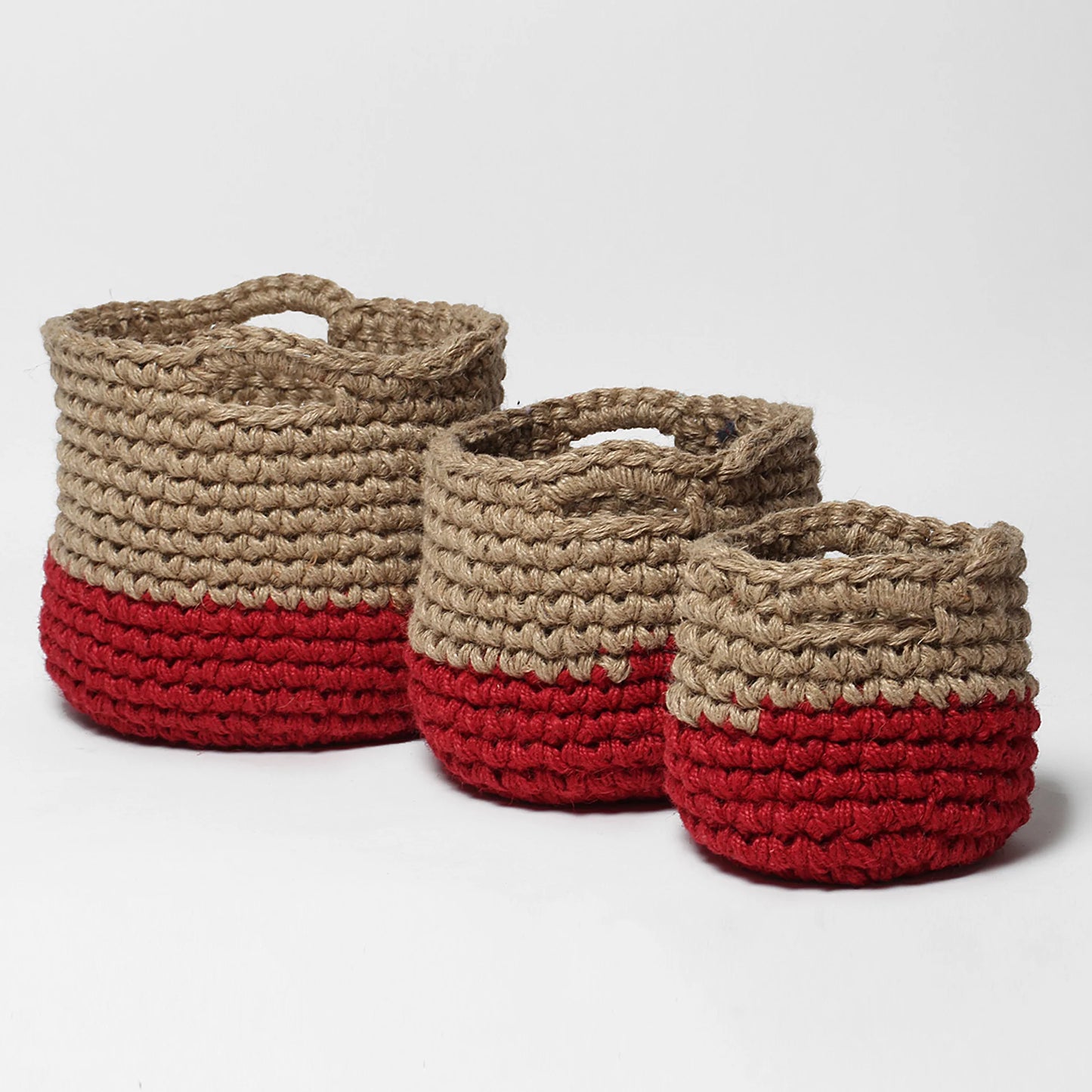 Set of 3 Jute Storage Basket for Toys, Towels, or Indoor Plants