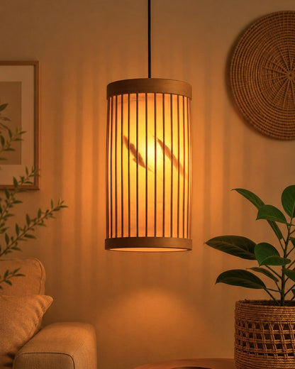 Boho Bamboo Ceiling Light for Home and Balcony