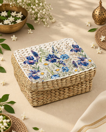 Handwoven Seagrass Storage Box for Wardrobe & Accessories