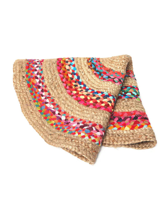 Natural Round Jute Carpet For Dining Room